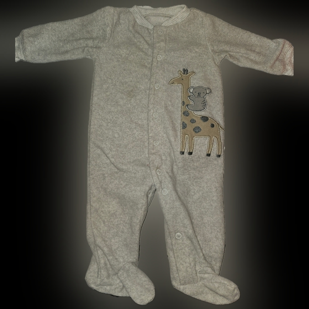 3/$6 Carter's Grey Footed Onesie Giraffe and Koala 3 months​